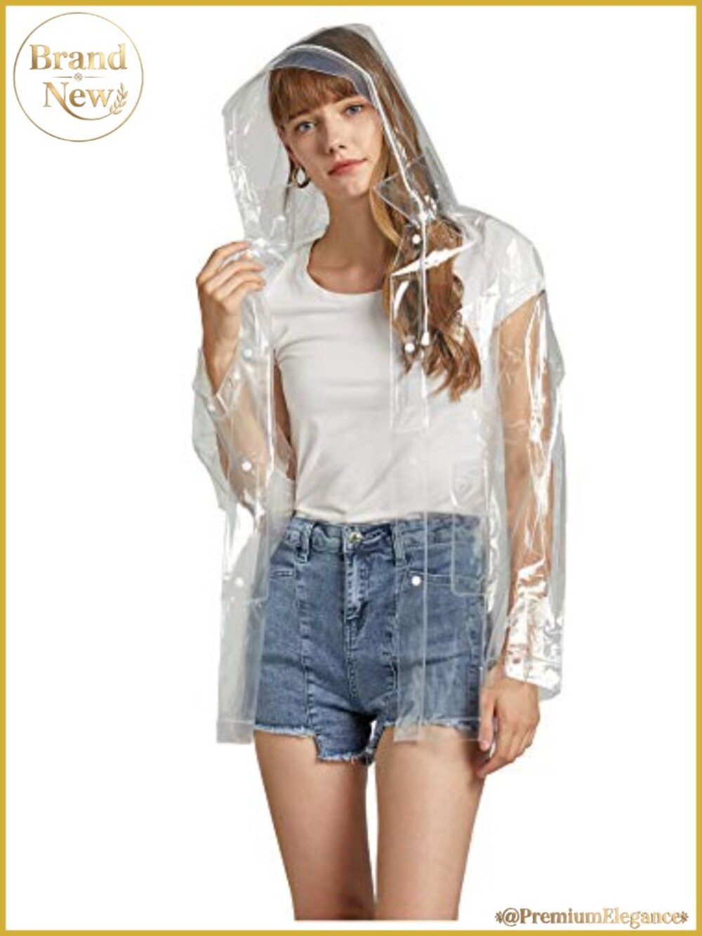Clear EVA Waterproof Rain Jacket with Detachable Hood